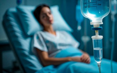 Девушка лежит в палате